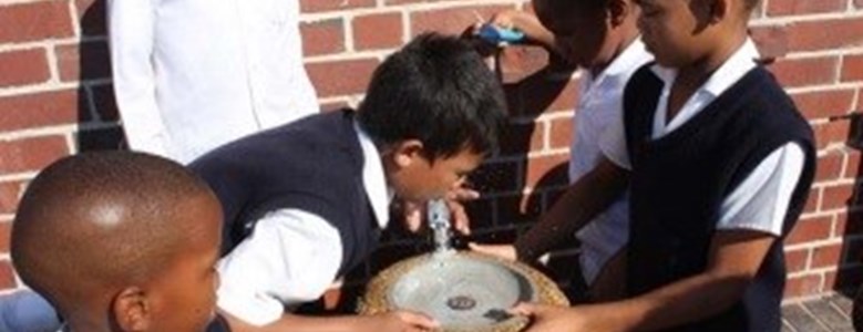 Learners from Nebo Primary School get a taste for water