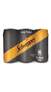Schweppes Soda Water 200ML CANS 6 PACK
