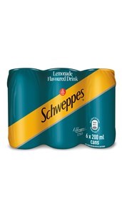 Schweppes Lemonade 200ML CANS 6 PACK