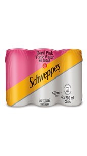 Schweppes Floral Pink No Sugar 200ML CANS 6 PACK